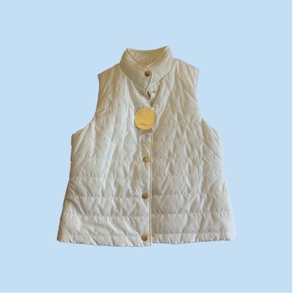 Michael Kors Tops - NWT Michael Kors MK Women’s Off-White Puffer Vest with Gold Accents